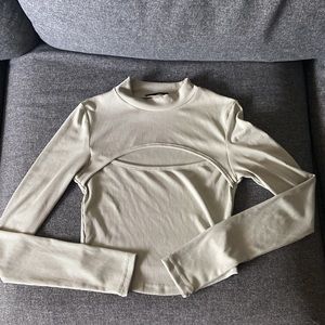 Mock Neck Cropped Shirt